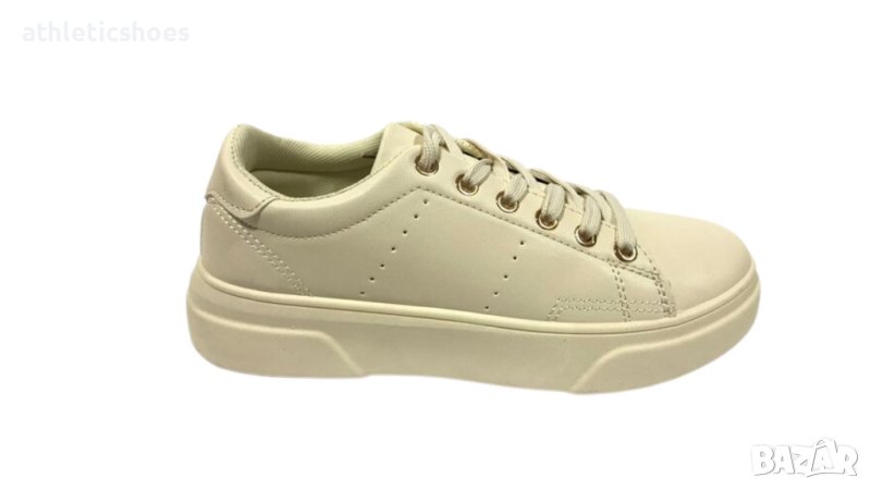 Дамски кожени гуменки в бежово , снимка 1