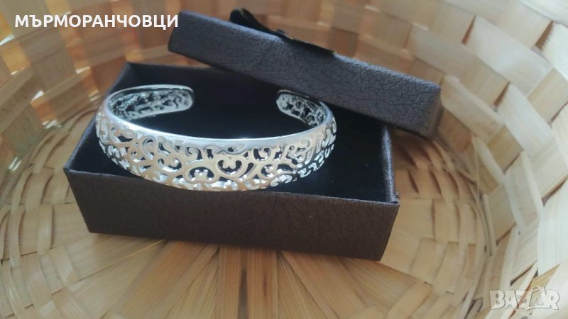 Нова, масивна сребърна гривна филигран. В подаръчна кутия., снимка 1