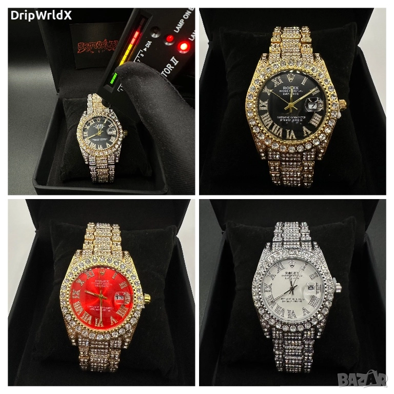 Rolex Datejust 40mm Мойсанит Диаманти Римски Циферблат Различни Модели, снимка 1