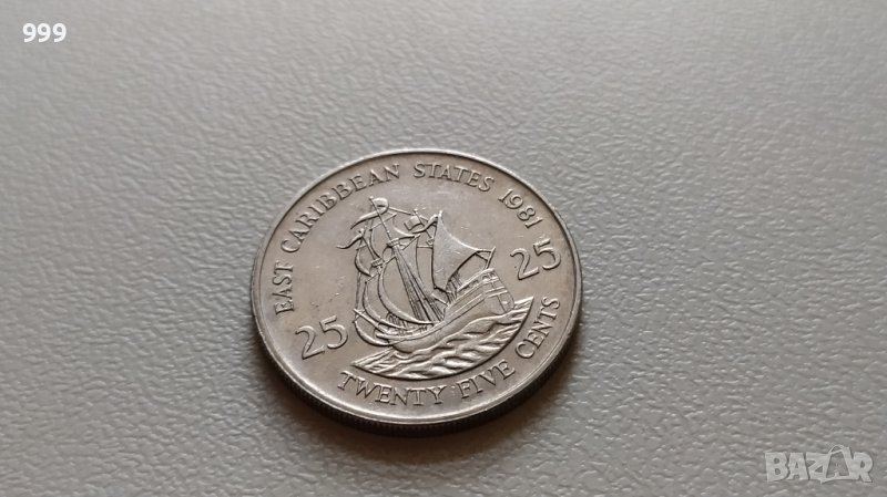 25 цента 1981 Източни Кариби, снимка 1