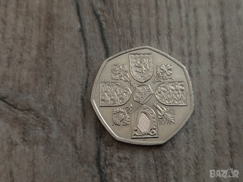 Монета Великобритания 50 pence 50p (Life and legacy of the Queen) - Charles III, снимка 1