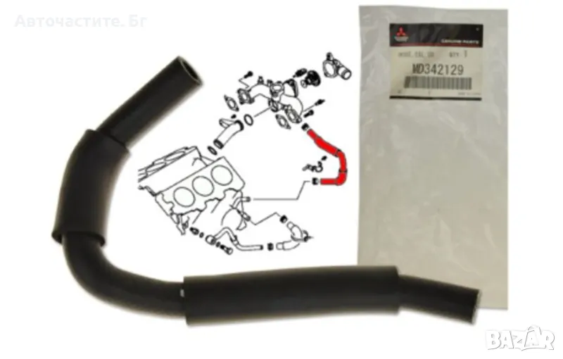 Маркуч водно съединение маслен охладител вода МИТСУБИШИ ГАЛАНТ MITSUBISHI GALANT MD342129 OEM , снимка 1