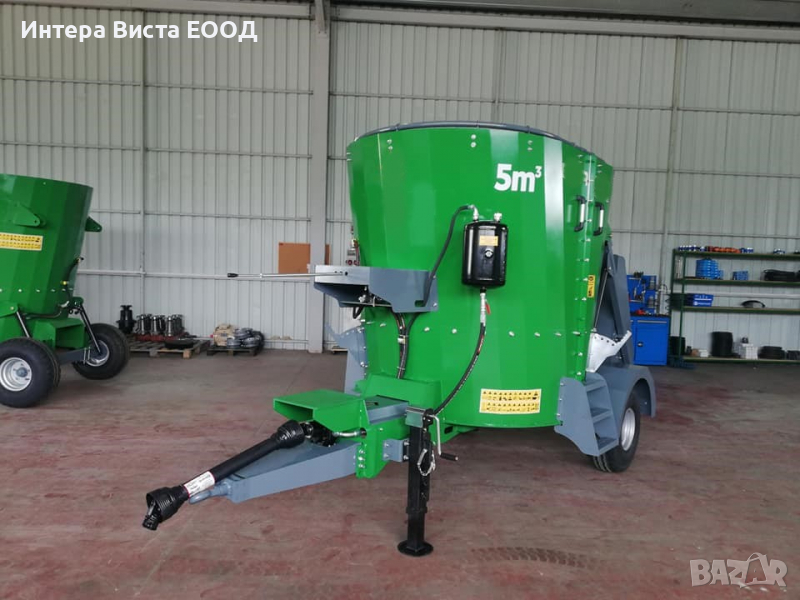    Вертикален фуражораздаващ миксер 5м3, снимка 1