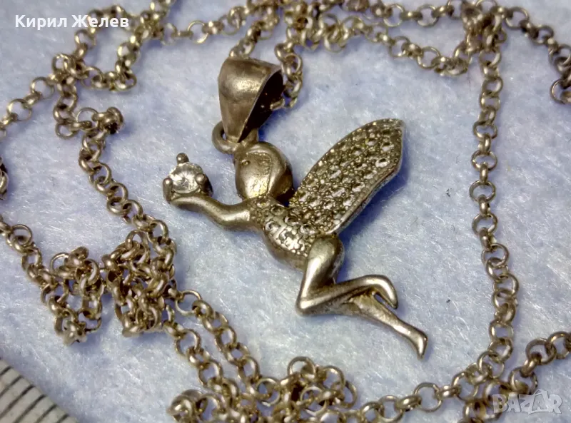 СРЕБЪРНА ФЕЯ ДЪРЖИ СКЪПОЦЕНЕН КАМЪК Арт ПЕНДАНТ с ФИНА СРЕБЪРНА ВЕРИЖКА - СРЕБРО 925 с ЦИРКОН 49778, снимка 1