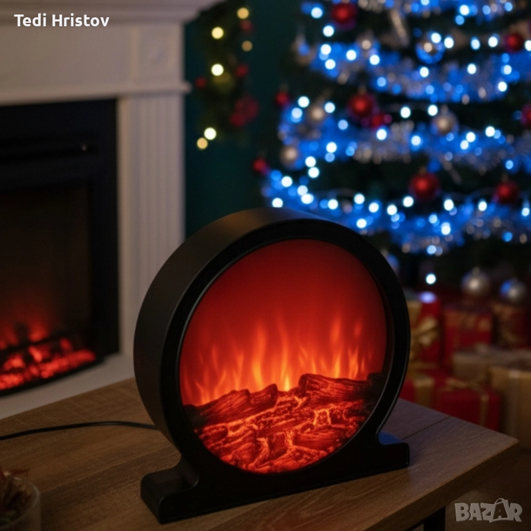 Кръгла декоративна Led камина, снимка 1