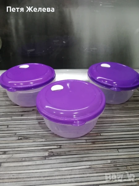 Пластмасови купи с капак (3броя), снимка 1