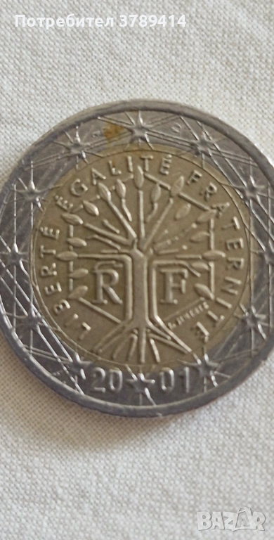 Продавам монета от 2euro 2001 със отличителните белези, снимка 1