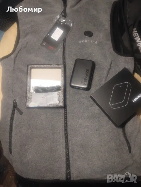 HEWINZE Fleece Heated VestТопла жилетка с 7.4V батерия, Отопляема жилетка S размер, снимка 1