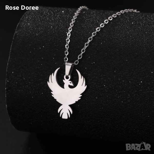 RD 480 Феникс колие в сребристо медицинска стомана жар птица подарък безплатна доставка, снимка 1