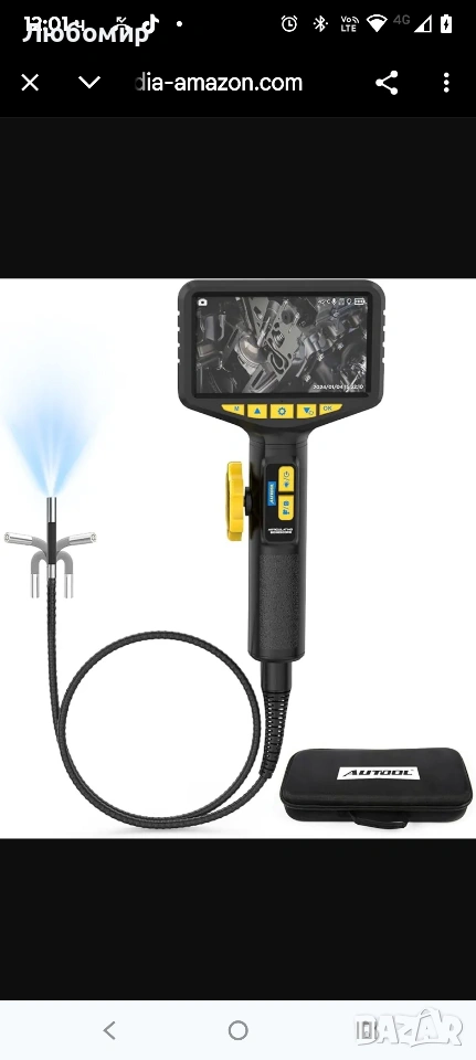 AUTOOL Двупосочна 210° ендоскопска камера със светлина, 0.21-инчова бороскопска инспекционна , снимка 1