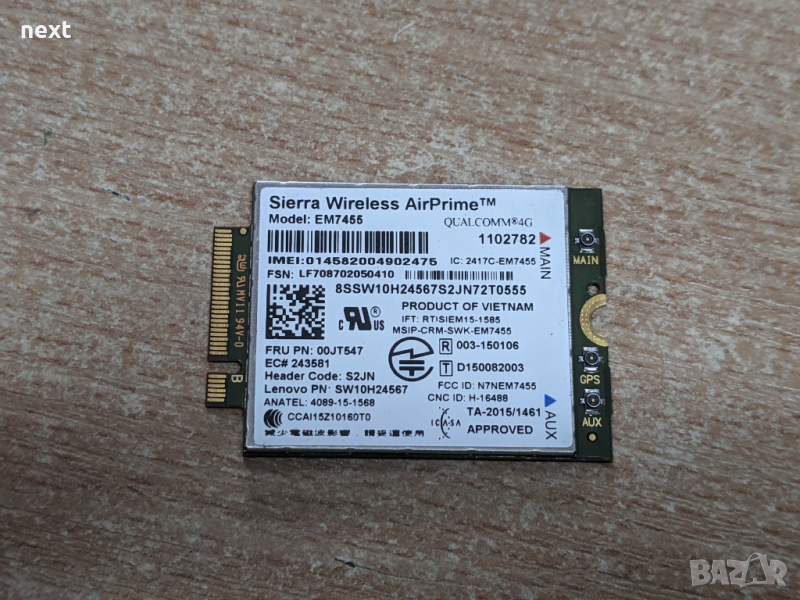 4G модул Lenovo ThinkPad EM7455 4G LTE, снимка 1