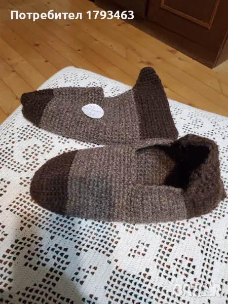 Ръчно плетени мъжки терлици от вълна. Размер 44, снимка 1