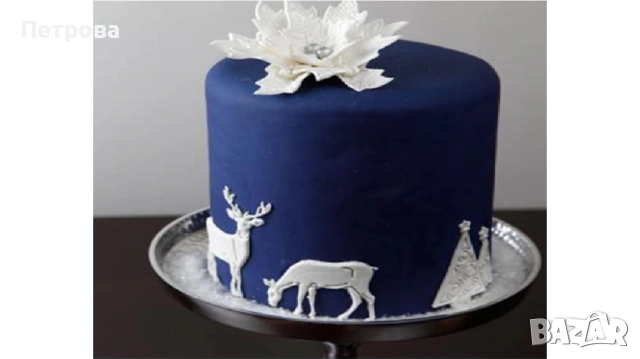 Коледни резци-щампи – елен, сърна, сърненце и снежинки, снимка 1