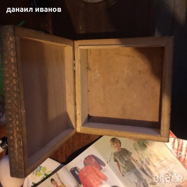 Кутия ретро дървена 16x16 см., снимка 1