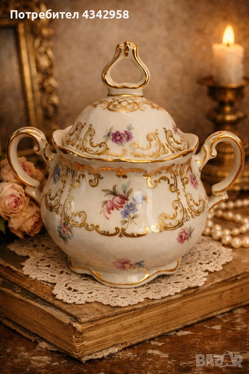 Waldershof/ Rosenthal.Антикварна захарница 1908-1920., снимка 1