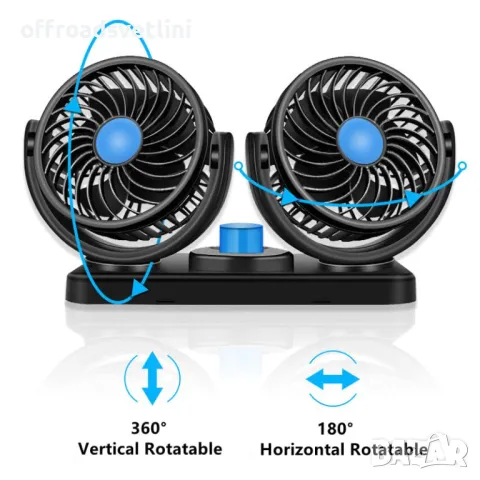 Двоен вентилатор за автомобили, джипове, бусове, камиони 4.3 инча 24V, снимка 4 - Аксесоари и консумативи - 50156405