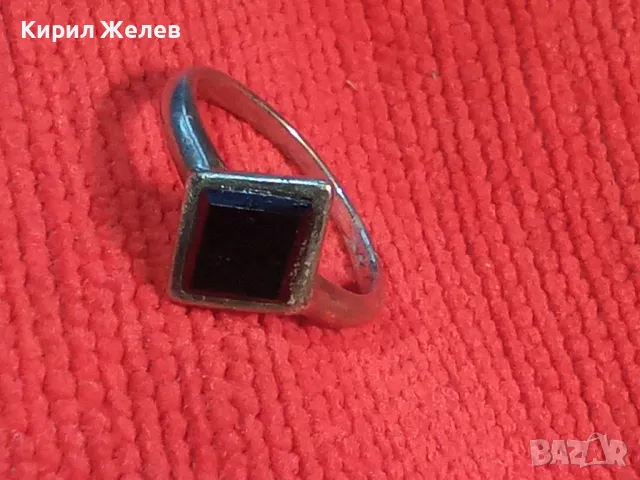 СТИЛЕН СКЪПОЦЕНЕН СРЕБЪРЕН ПРЪСТЕН СРЕБРО 925 с ШЛИФОВАН ЧЕРЕН ОНИКС 71211, снимка 13 - Пръстени - 49704252