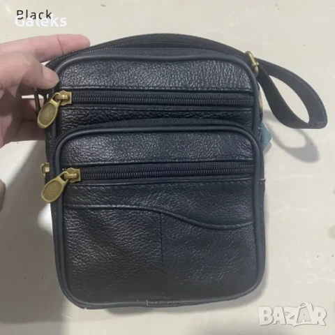 Компактна, Забележима и Стилна Мъжка кожена чанта (черна и кафява) естествена кожа!, снимка 11 - Чанти - 49302157