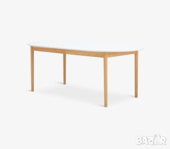 Кухненска маса MARSTRAND 100x200/280 бяло/натурал