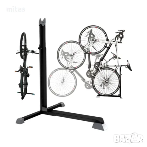 Велосипедна стойка MARTAR, Изложбена, Вертикална, Регулируема, Черна, снимка 4 - Аксесоари за велосипеди - 50405515