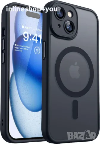 Матов MAGSAFE Кейс за Apple iPhone 15 / Pro / Plus / Max със защита на камерите, снимка 6 - Калъфи, кейсове - 47382821