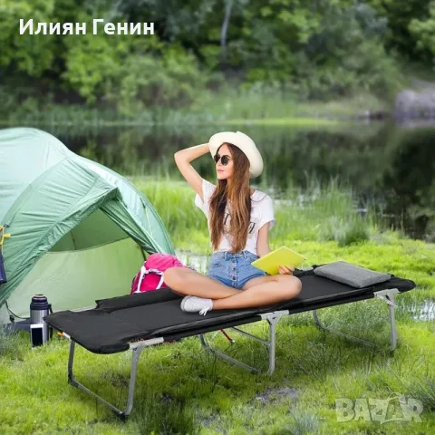 Къмпинг легло Outsunny, сгъваемо легло с възглавница, снимка 2 - Къмпинг мебели - 55949777