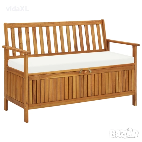 vidaXL Градинска пейка за съхранение, акация масив, 120x63x84 cм(SKU:44126), снимка 1