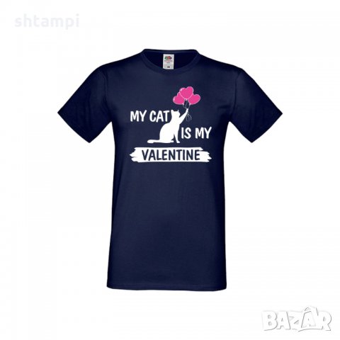 Мъжка тениска Свети Валентин My Cat Is My Valentine 2, снимка 7 - Тениски - 35715798