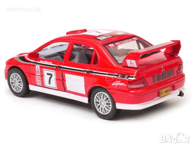 Mitsubishi Lancer Evolution VII WRC - мащаб 1:36 на KinSmart моделът е нов в кутия, снимка 4 - Колекции - 42687328