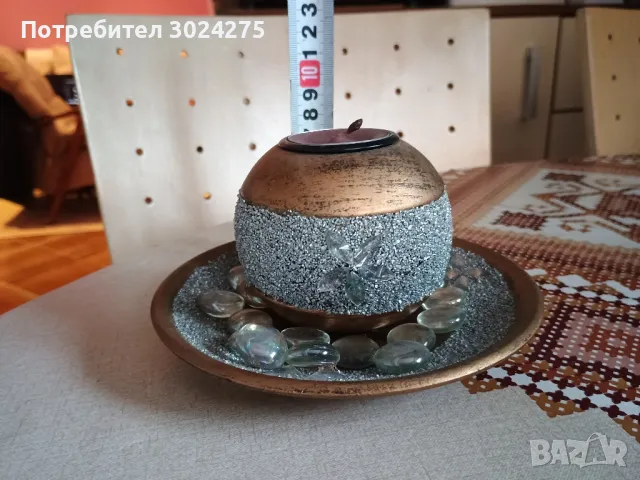 Свещник с чинийка за чаена свещ, снимка 5 - Декорация за дома - 48509626
