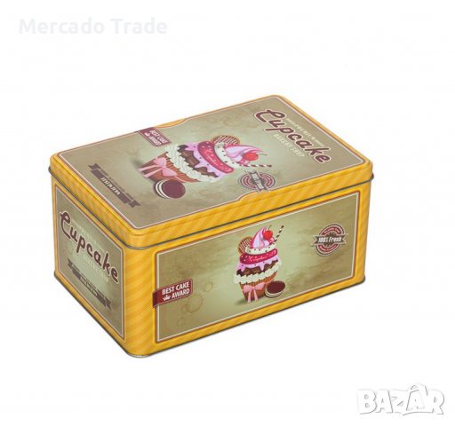 Кутия за бисквити Mercado Trade, За съхранение, Метал, Цветна, снимка 1 - Кутии за съхранение - 40155775