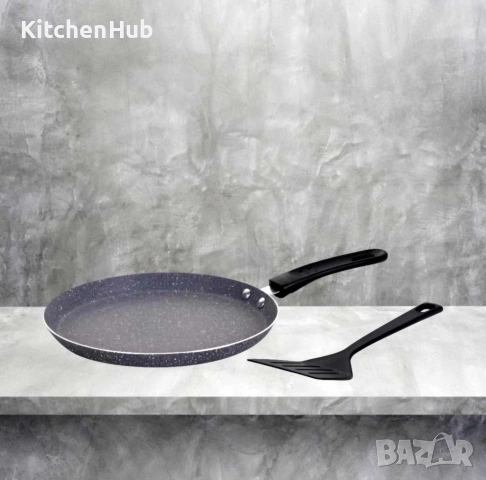 Тиган за палачинки с шпатула Oliver Voltz, 24/26 см., Мраморно покритие, Индукция