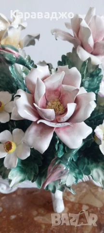 Голям Порцеланов Букет Capodimonte, снимка 7 - Декорация за дома - 51033461