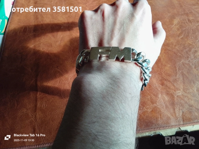 Сребърна Дизайнерска Гривна-110грама.🇧🇬, снимка 5 - Гривни - 52353673