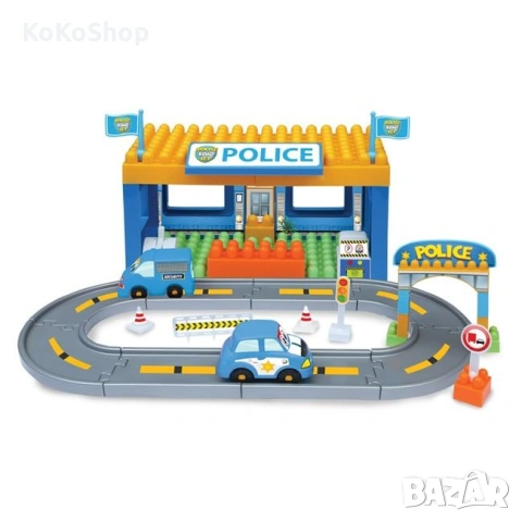 Конструктор с полицейски коли,писта и сгради Полицейски участък, снимка 3 - Конструктори - 53055206