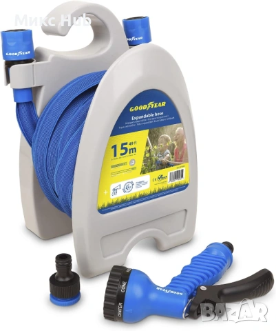 Градински маркуч GOODYEAR 15 метра, латексов + аксесоари 