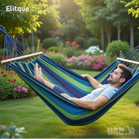 Хамак XXL с възглавница и чанта — максимален комфорт до 250 кг за релакс навън, снимка 6 - Други стоки за дома - 53326164