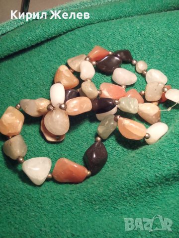 СКЪПОЦЕННО ХЕНД-МЕЙД КОЛИЕ от БЛАГОРОДНИ КАМЪНИ КАРНЕОЛ ХАЛЦЕДОН КВАРЦ АХАТ 22789, снимка 3 - Колиета, медальони, синджири - 33434912