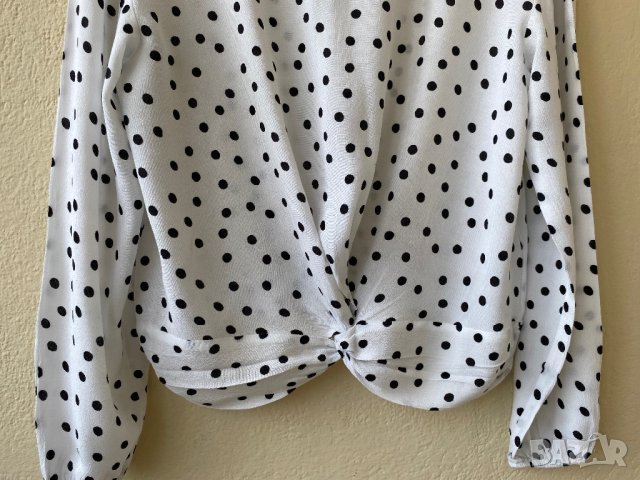 Бяла къса блуза KOTON - С, снимка 5 - Блузи с дълъг ръкав и пуловери - 41119999