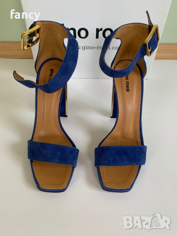 Сини сандали на висок ток Gino Rossi, снимка 4 - Сандали - 36415443