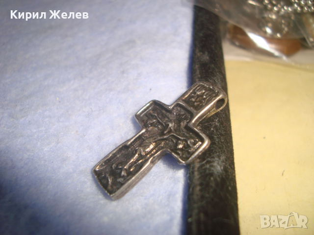 РЯДКО СРЕБРИСТО ПРАВОСЛАВНО РАЗПЯТИЕ НАГРЪДЕН КРЪСТ с НАДПИС 6351, снимка 9 - Антикварни и старинни предмети - 36359456