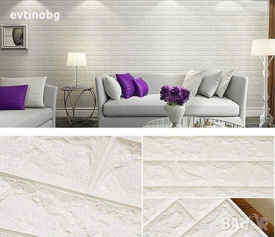 Декоративен 3D тухлен тапет за стени от PE пяна 77х70 см., снимка 4 - Други стоки за дома - 53832772