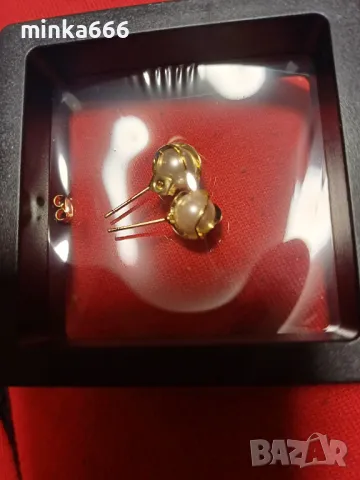 Златни обеци с перли., снимка 3 - Обеци - 50074076
