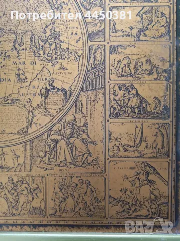 ИЗКЛЮЧИТЕЛНО РЯДЪК МОДЕЛ на  винтидж карта на света oт гравирана мед, снимка 11 - Антикварни и старинни предмети - 50107300
