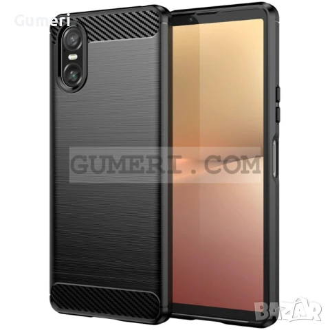 Sony Xperia 10 VI  Противоударен Силиконов Гръб - Карбон