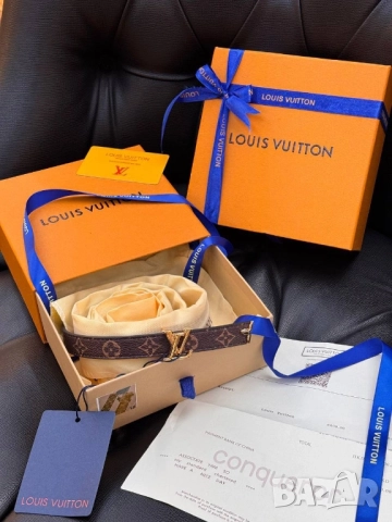 колани от естествена кожа в кутия, торбичка и сертификат valentino garavani louis vuitton , снимка 4 - Колани - 51896870