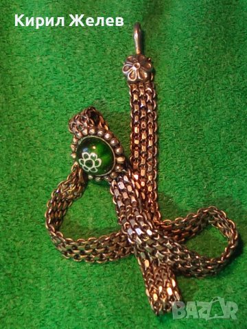 СТАРО РЕТРО ГОТИК АРТ КОЛИЕ ЧОКЪР посребрена благородна стомана с ВЕНЕЦИАНСКО СТЪКЛО МУРАНО 38661, снимка 3 - Антикварни и старинни предмети - 41682298