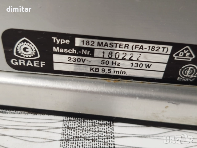 Немска слайс машина GRAEF - 130 W, снимка 6 - Кухненски роботи - 52562689