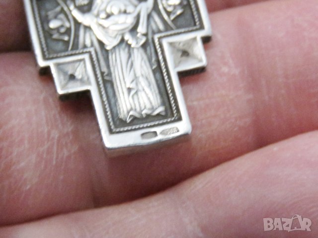 Старинен кован  православен кръст разпятие Исус Христос Света Богородица, Дева Мария Кръщене, снимка 4 - Колиета, медальони, синджири - 40692836
