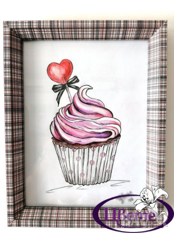 Мъфин - Рисунка молив - рамкирана
